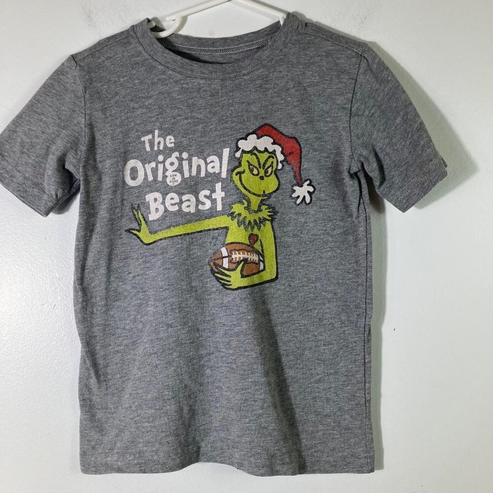 Kids Life Is Good Grinch Tee‎ The Original Beast Gray SS XS